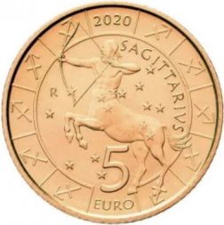 Сан-Марино 5 евро 2020 год - Знаки зодиака - Стрелец