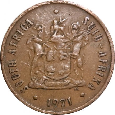 ЮАР 2 цента 1971 год