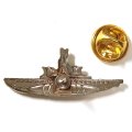 Знак (фрачник) &quot;Командир подводной лодки&quot; серебристый, малый на цанге (копия)