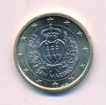 Сан-Марино 1 евро 2013 год - Герб Сан-Марино