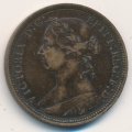 Великобритания 1/2 пенни 1886 год