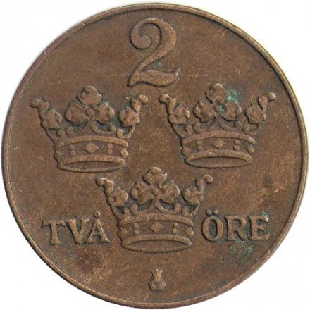 Швеция 2 эре 1924 год - Король Густав V
