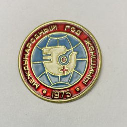 Значок международный год женщины 1975 гг
