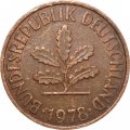 ФРГ 2 пфеннига 1978 год - D