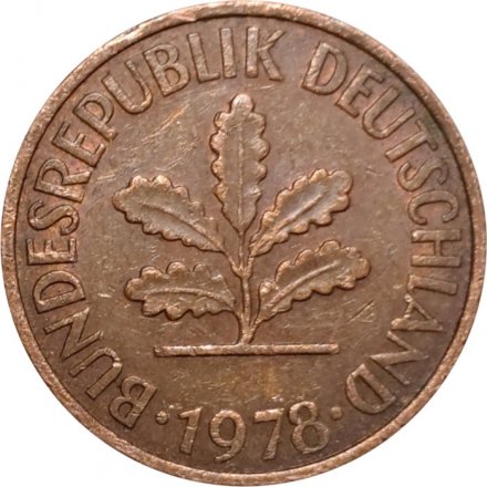 ФРГ 2 пфеннига 1978 год - D