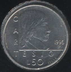 Сан-Марино 50 лир 1996 год - Рене Декарт (Картезий)