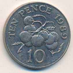 Гернси 10 пенсов 1989 год