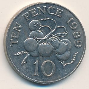 Гернси 10 пенсов 1989 год
