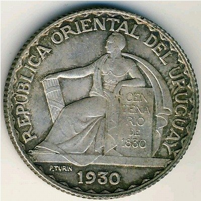 Уругвай 20 сентесимо 1930 год