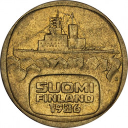 Финляндия 5 марок 1986 год - Ледокол Урхо