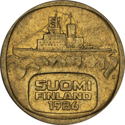 Финляндия 5 марок 1986 год - Ледокол Урхо