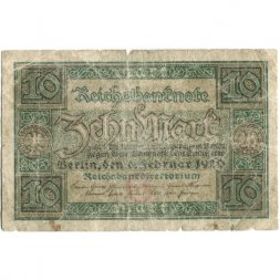 Веймарская республика 10 марок 1920 год - G
