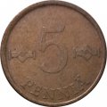 Финляндия 5 пенни 1971 год