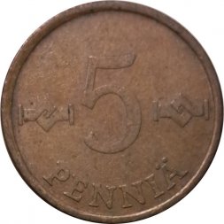Финляндия 5 пенни 1971 год