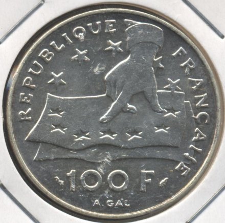 Франция 100 франков 1991 год - Рене Декарт