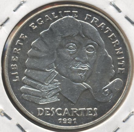 Франция 100 франков 1991 год - Рене Декарт