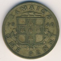 Ямайка 1 пенни 1940 год