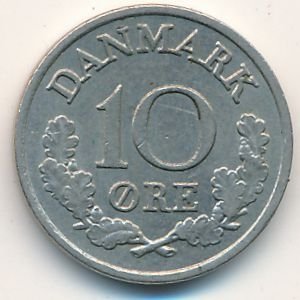 Дания 10 эре 1965 год