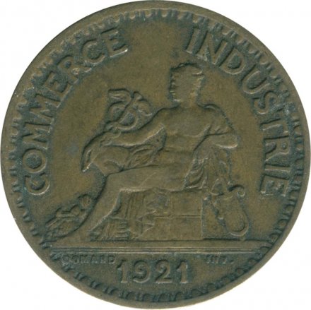 Франция 1 франк 1921 год