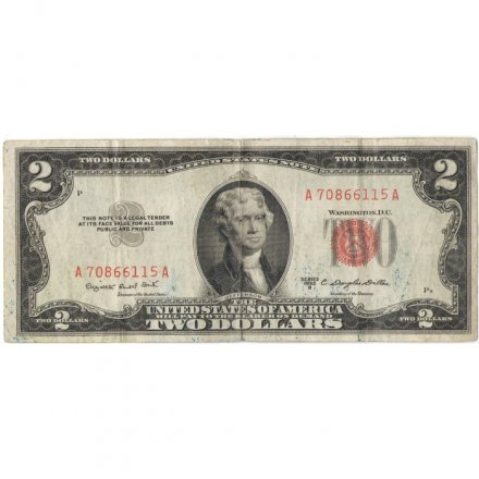 США 2 доллара 1953 год - B - F