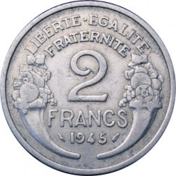 Франция 2 франка 1945 год (без отметки МД)