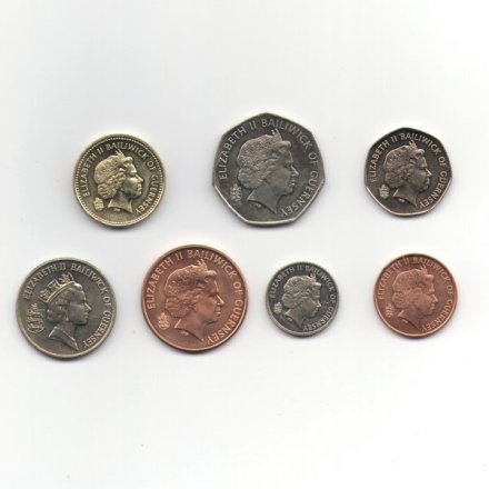 Набор из 7 монет Гернси 1992 - 2011 год