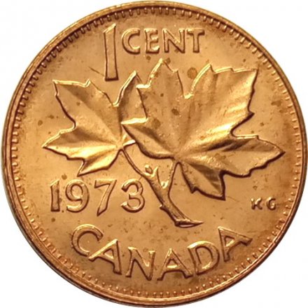 Канада 1 цент 1973 год UNC
