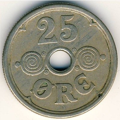 Дания 25 эре 1925 год - Король Кристиан X