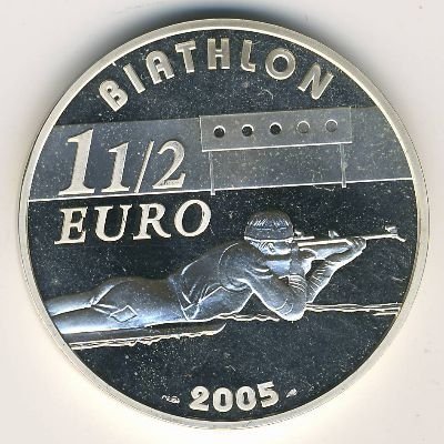 Франция 1,5 евро 2005 год - Чемпионат мира по Биатлону