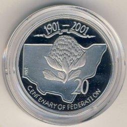 Австралия 20 центов 2001 год - 100-летие Федерации. Штат Новый Южный Уэльс