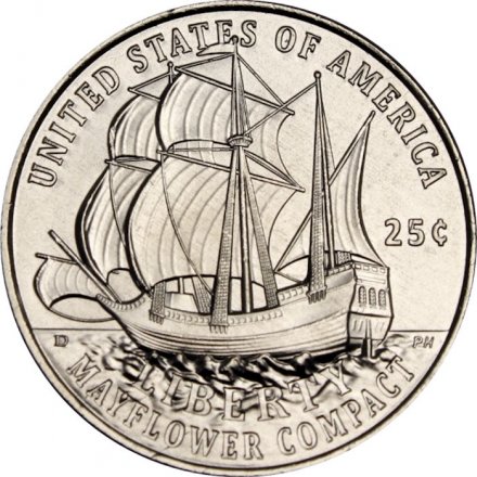 США 25 центов 2026 год - Мэйфлауэрское соглашение (D)