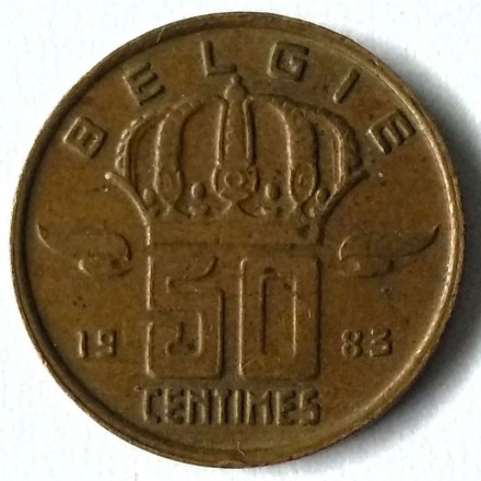 Бельгия 50 сантимов 1983 год BELGIE
