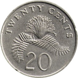 Сингапур 20 центов 1987 год