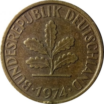 ФРГ 5 пфеннигов 1974 год (D)