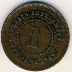 Стрейтс-Сетлментс 1 цент 1900 год