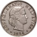 Швейцария 20 раппенов 1934 год