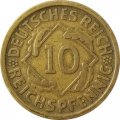 Веймарская республика 10 рейхспфеннигов 1924 год (D)