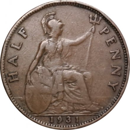 Великобритания 1/2 пенни 1931 год