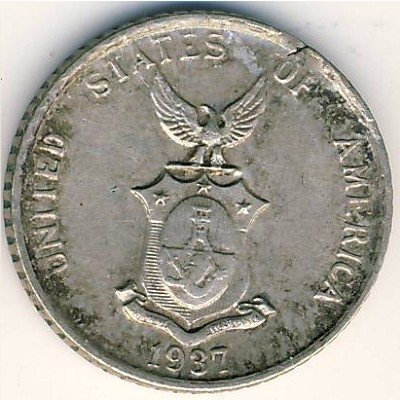 Филиппины 10 сентаво 1937 год
