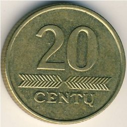 Литва 20 центов 1998 год