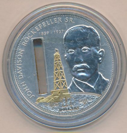 Острова Кука 10 долларов 2008 год - Джон Дэвисон Рокфеллер