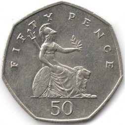 Великобритания 50 пенсов 1999 год