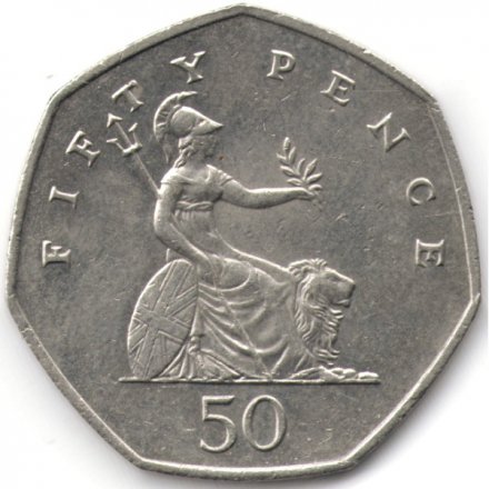 Великобритания 50 пенсов 1999 год