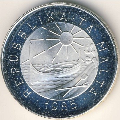 Мальта 5 лир 1985 год