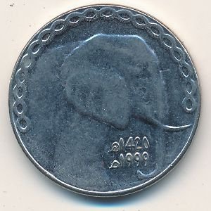 Алжир 5 динаров 1999 год