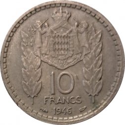 Монако 10 франков 1946 год