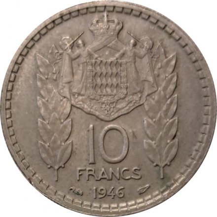 Монако 10 франков 1946 год