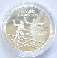 Монета Гамбия 2 даласи 1996 год - XXVI Летние Олимпийские игры 1996 года в Атланте