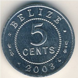 Монета Белиз 5 центов 2003 год