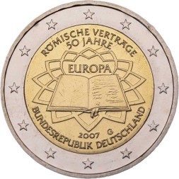 Германия 2 евро 2007 год - 50 лет подписания Римского договора